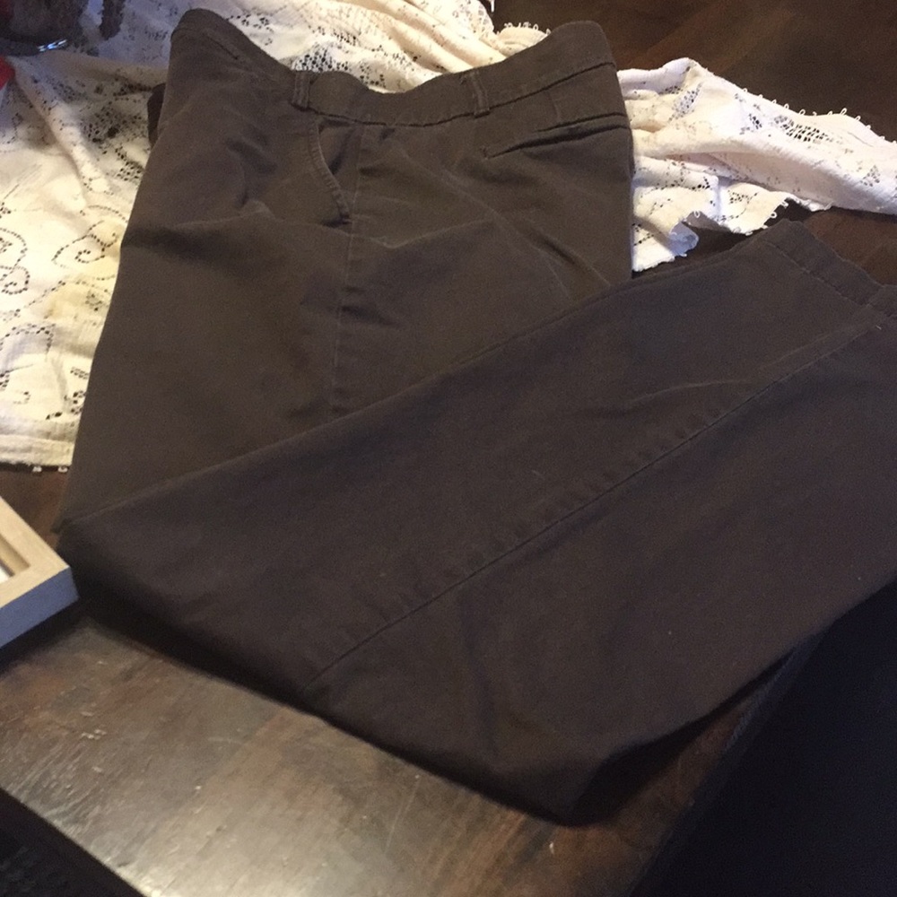 Chocolate brown slacks.  Gloria Vanderbilt size 14